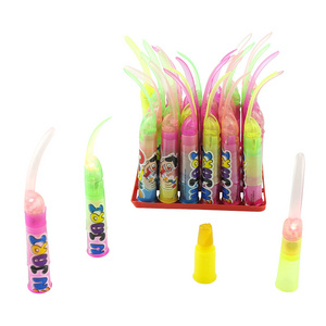 Colorful Light Up Finger nail Toy With Fruity Flavor Hard Sweet Candy Pin Pop Lollipop  for kids