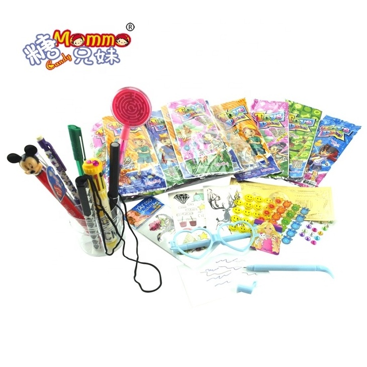 surprise gift box with  pen toys and  sticker sweets surprise popping candy toys