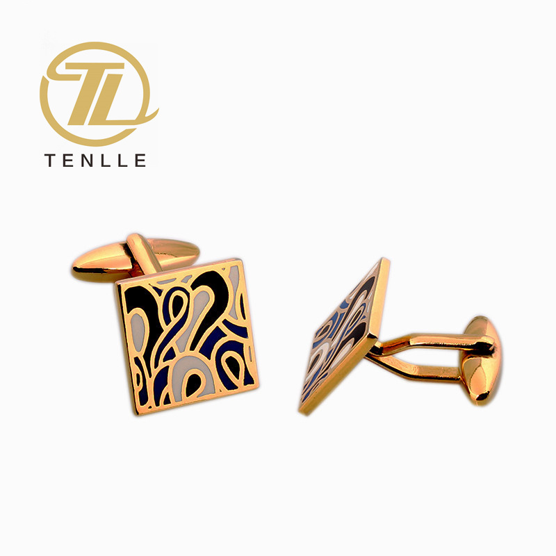 Promotional Mens Cuff Links Luxury ENAMEL Cufflinks Gifts Custom Stainless Steel Cufflinks Men