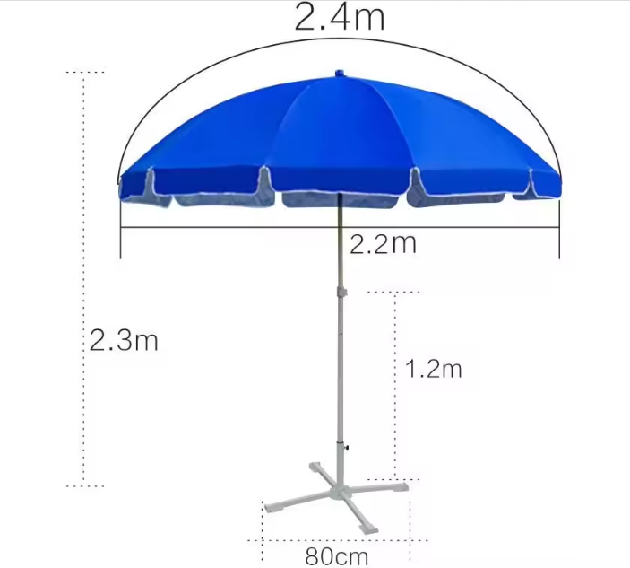 Factory customized high-quality outdoor parasol 48-inch sun umbrella portable small 1.8-meter outdoor beach umbrella