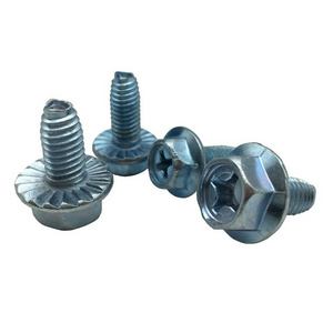 Supplier customized Cross recessed hexagon washer head triangular tooth lock hex flange screw