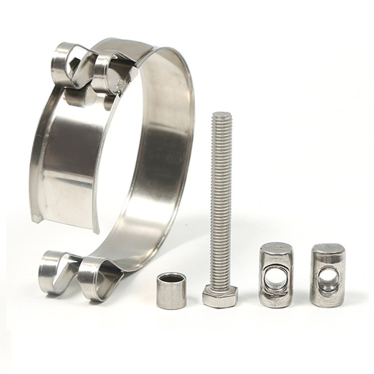 Stainless Steel 310 strong unitary Heavy Duty Pipe Clamp Hose Clamp Clip with single bolt