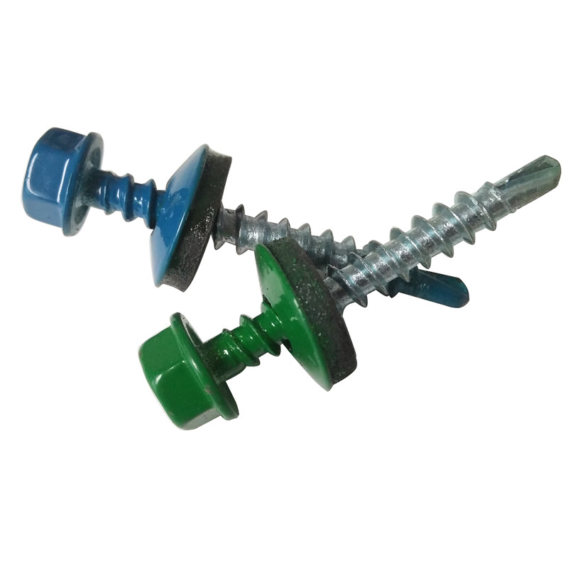 Metal Galvanized Hexagonal Hex Head self drilling screw roofing screw tek tapping screw With Rubber Washer