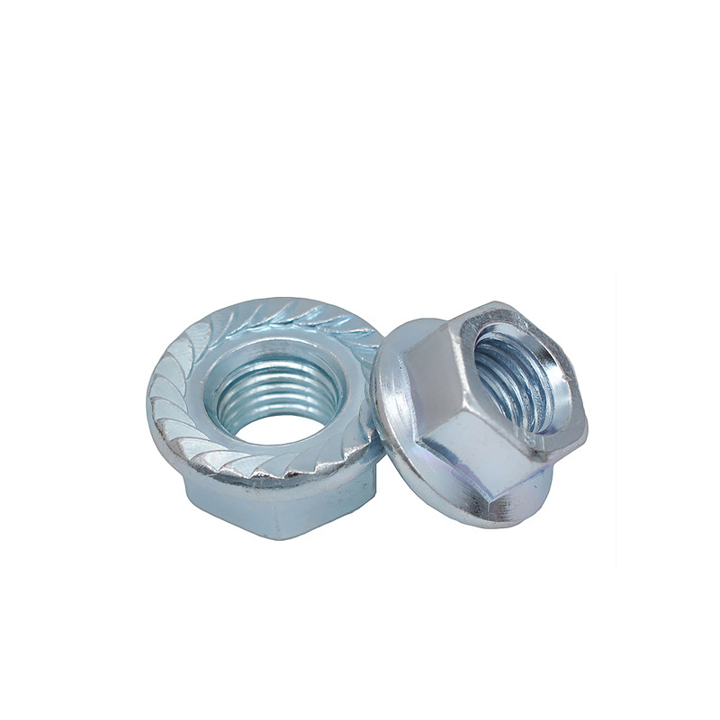 hot sale High tension din6923 Galvanized carbon steel self locking serrated hex flange nut