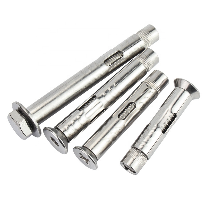 Flat Head Stud anchor bolt m12 drop in anchor wedges anchor for Block and Brick