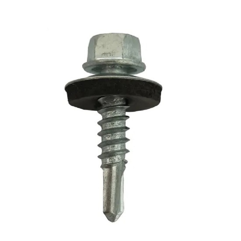 Metal Galvanized Hexagonal Hex Head self drilling screw roofing screw tek tapping screw With Rubber Washer