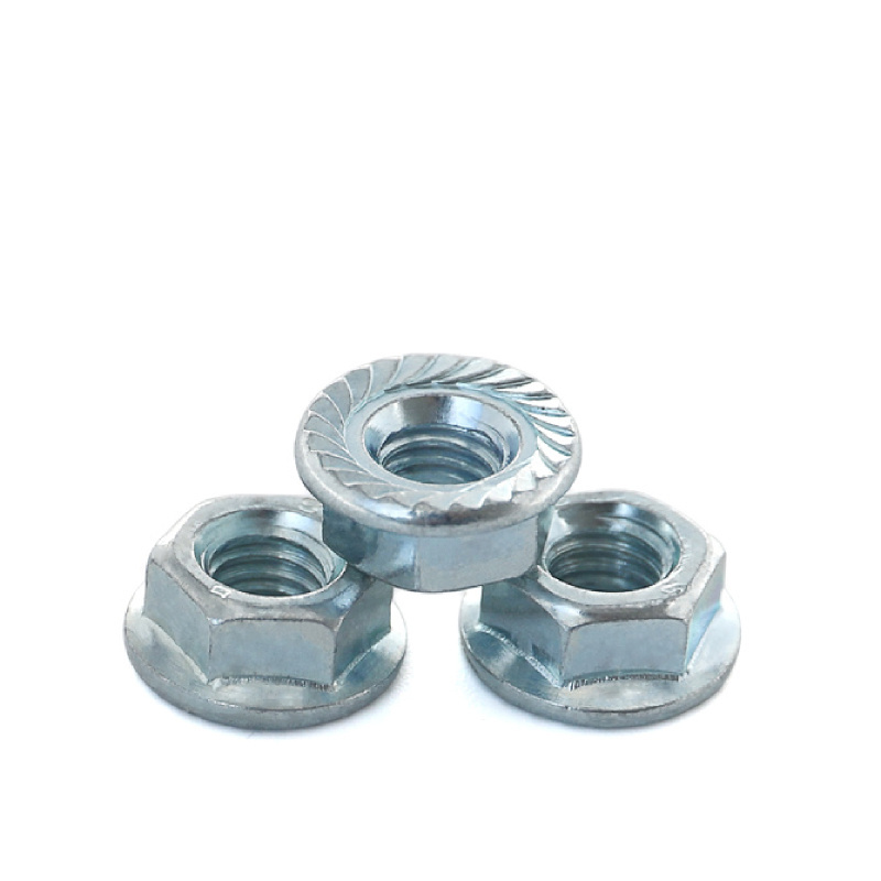 hot sale High tension din6923 Galvanized carbon steel self locking serrated hex flange nut