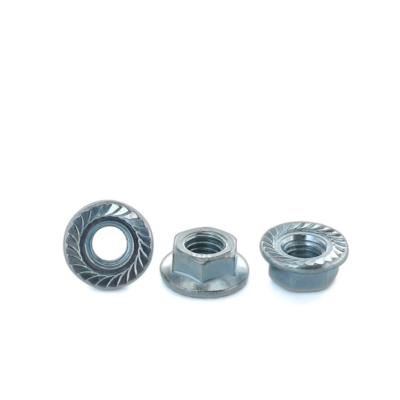 hot sale High tension din6923 Galvanized carbon steel self locking serrated hex flange nut