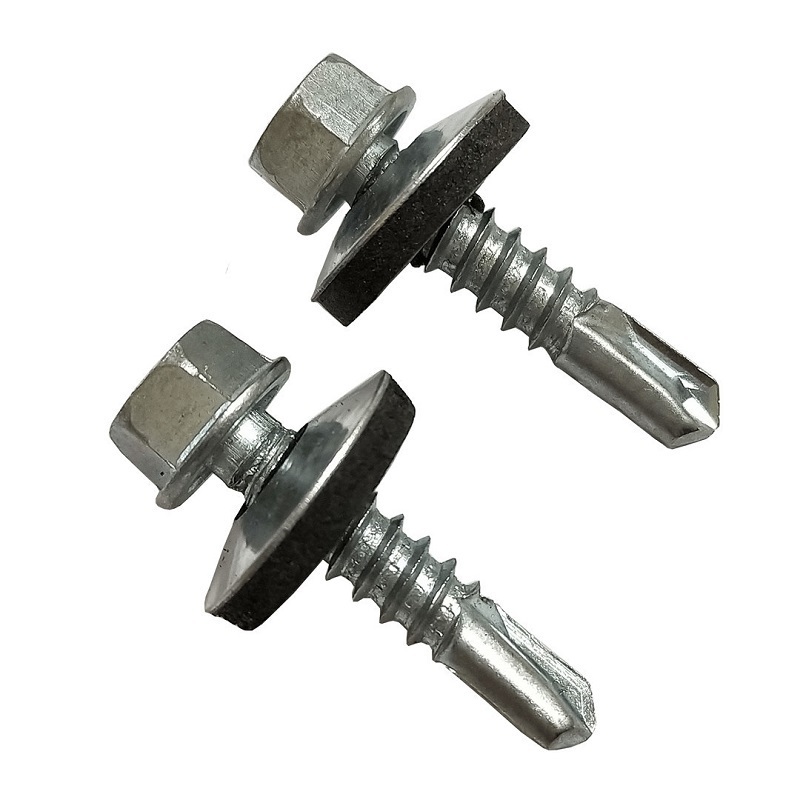 Metal Galvanized Hexagonal Hex Head self drilling screw roofing screw tek tapping screw With Rubber Washer