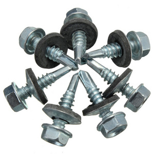 Metal Galvanized Hexagonal Hex Head self drilling screw roofing screw tek tapping screw With Rubber Washer