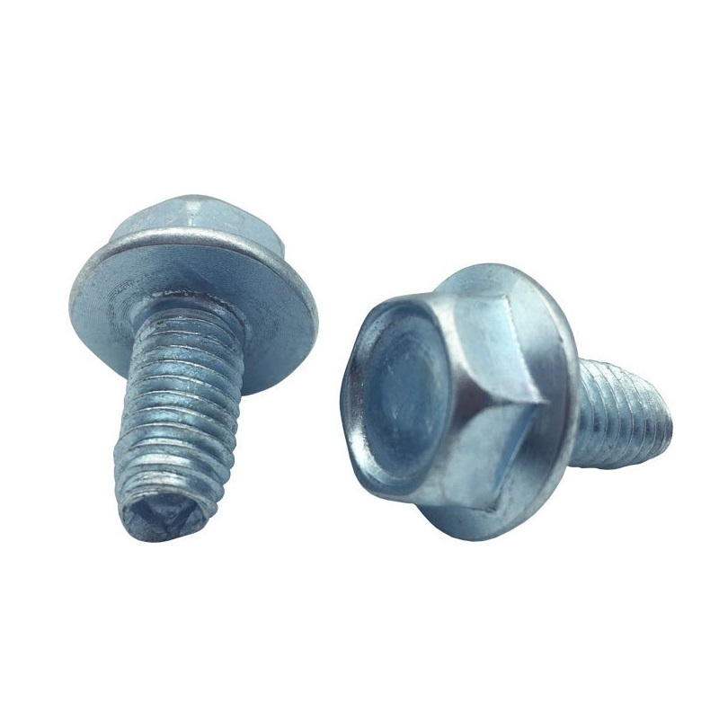 Supplier customized Cross recessed hexagon washer head triangular tooth lock hex flange screw