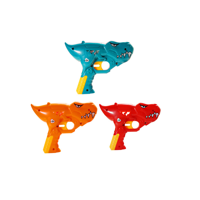 2022 best selling funny plastic dinosaur shape gun with lollipop and candy toys candy for boys and girls