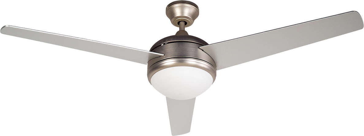 42 inch Modern Air Cooling Fan Hot-Selling Single Light Brushed Nickel Ceiling Fan with 3 Plywood Blades, include Wall Control