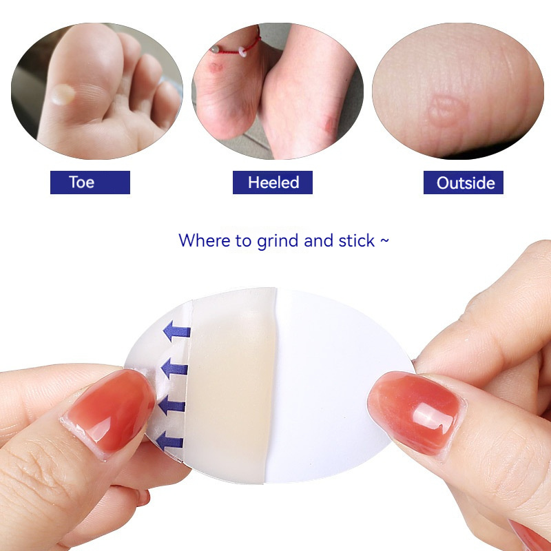 Foot Care Adhesive Waterproof Gel Hydrocolloid Heel Blister Cushioned Bandages Heel Sticker Pads