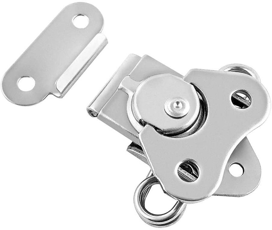 OEM ODM metal stamping 304 Stainless Steel Twist Latch with Keeper and Spring Butterfly Draw Latch for Case Box