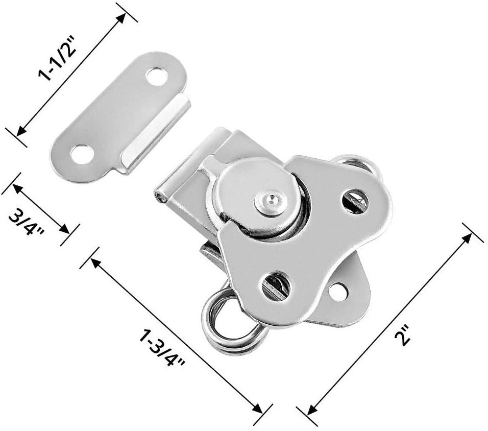 OEM ODM metal stamping 304 Stainless Steel Twist Latch with Keeper and Spring Butterfly Draw Latch for Case Box