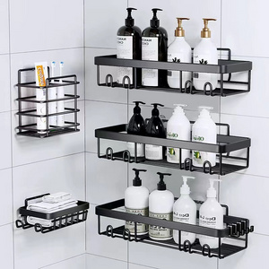 Bath Corner Shower Shelves Adhesive Caddy, Bathroom Shelf Wall Mounted, No Drilling Kitchen Racks Shower Organizer Basket