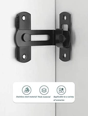 Gate Latch - 2 Pack Door Latch Sliding Flip Door Latch Lock for Outdoor Wooden Fence Gates