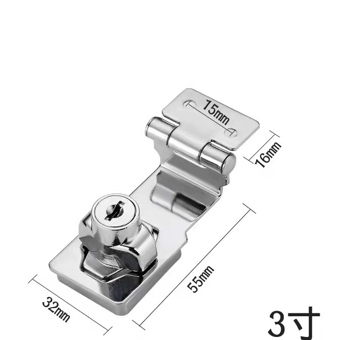 Building door hasp immobilization staple lock lock with key