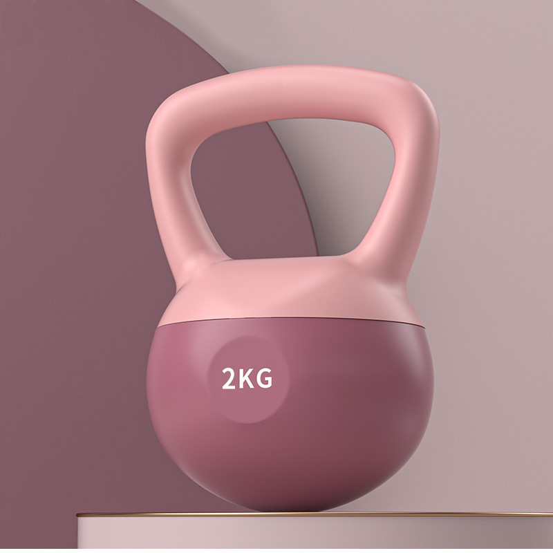 home gym fitness 2.5kg 4kg 6kg 8kg pvc soft leather pink sand kettlebell