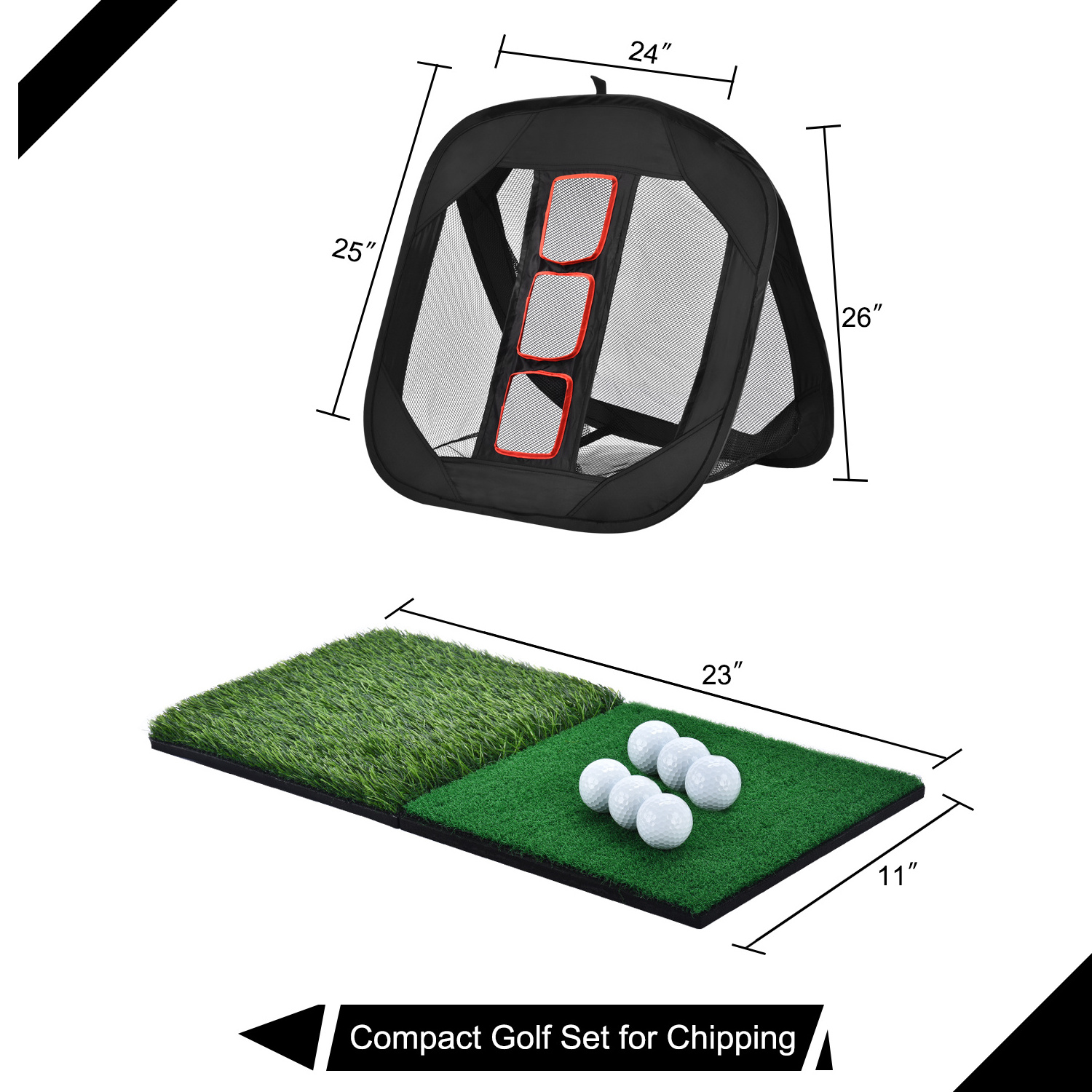 Wholesales Pop Up Indoor Outdoor Golf Chipping Net with Hitting Mat for Swing Practice