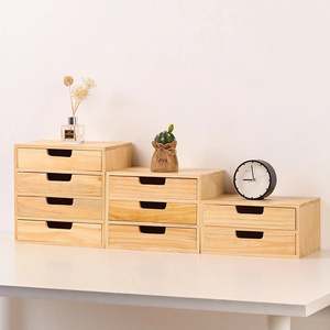 Wood Drawer Storage Box DIY Trinket Jewelry Box With Drawers Wooden Cosmetic Case Jewelry Holder Desk Organizer for Office