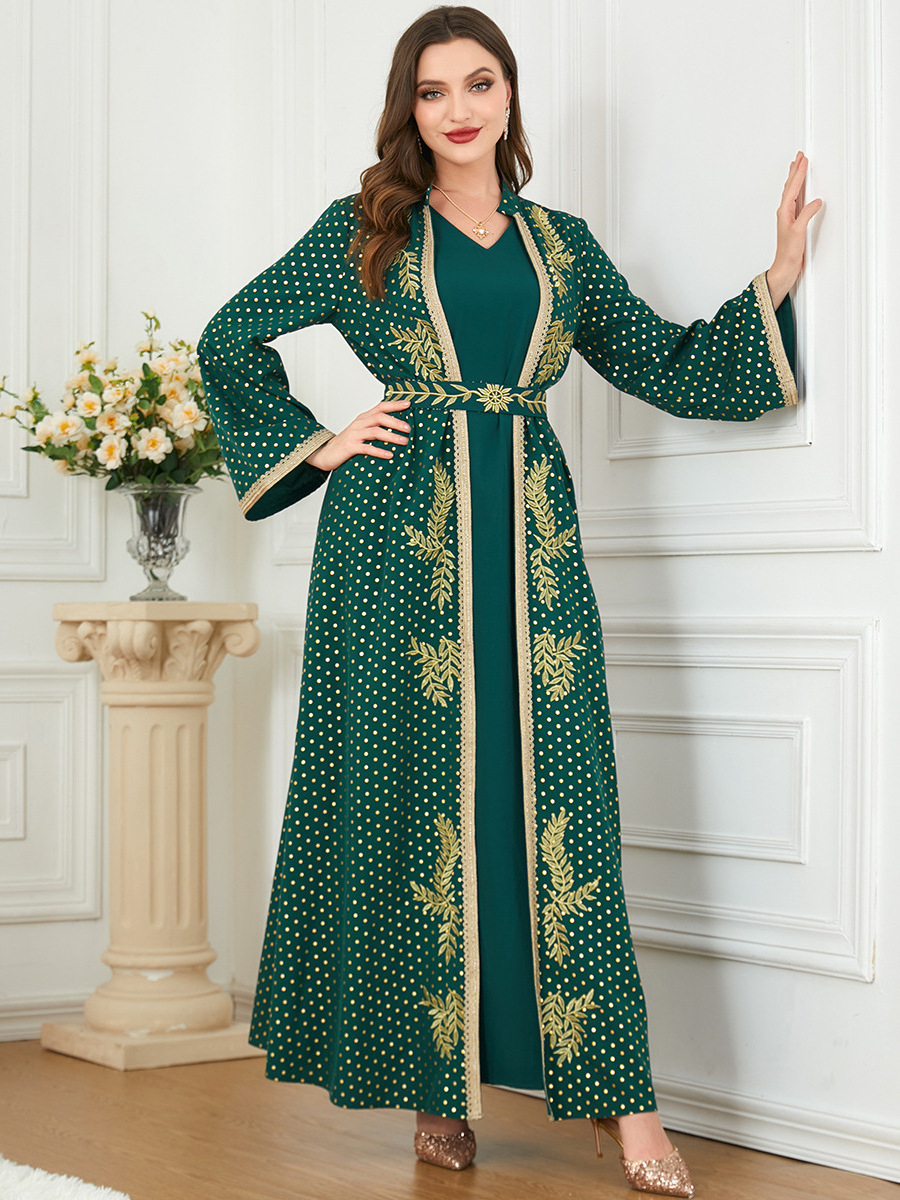 TW Embroidered Al Haramain Gamis Kaftan Pria Dewasa Jubah Abaya Jalabya Ethnic Arabic Dress Thobe Ramadan Eid Muslim Clothing