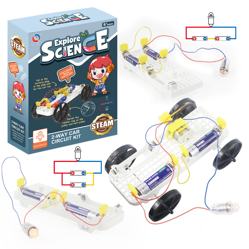 Factory Direct Self-assembly Car Circuit Science Experiment Kit Learning Toys for Kids Educational Game Gift