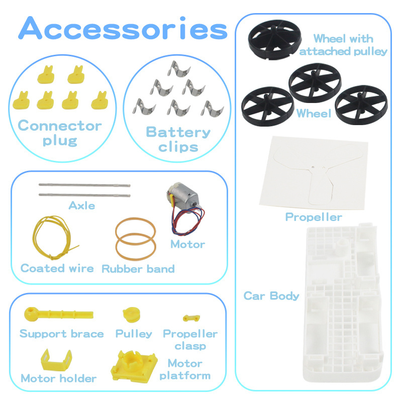 Factory Direct Self-assembly Car Circuit Science Experiment Kit Learning Toys for Kids Educational Game Gift