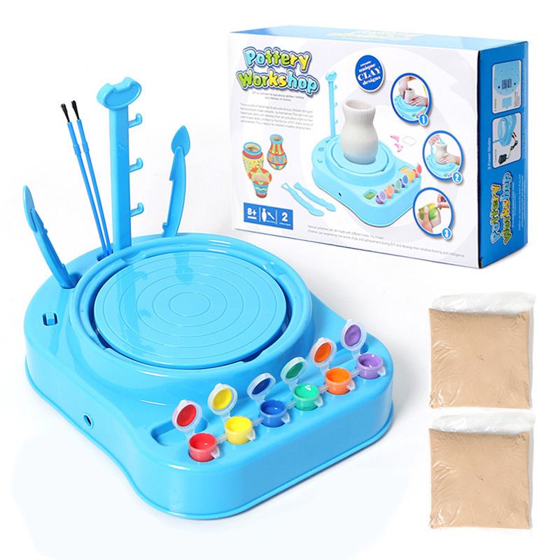 Hot Sale Clay Pottery Kit Diy Ceramics Creative Games Children Clay Art Craft Toys Pottery Wheel Toy