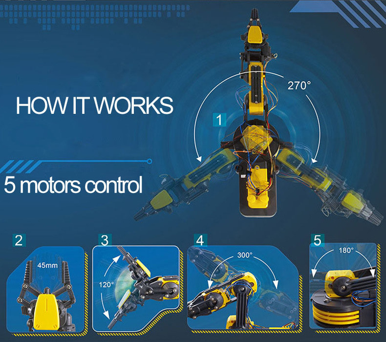 STEM Project Wire Controlled Robotic Arm Kit STEM building toys for kids 13+