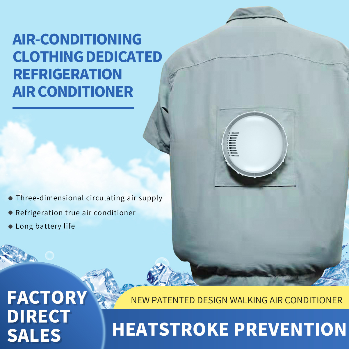 The latest 2022 summer outdoor work and travel comfortable fan suit ultra-light cooling air conditioning suit