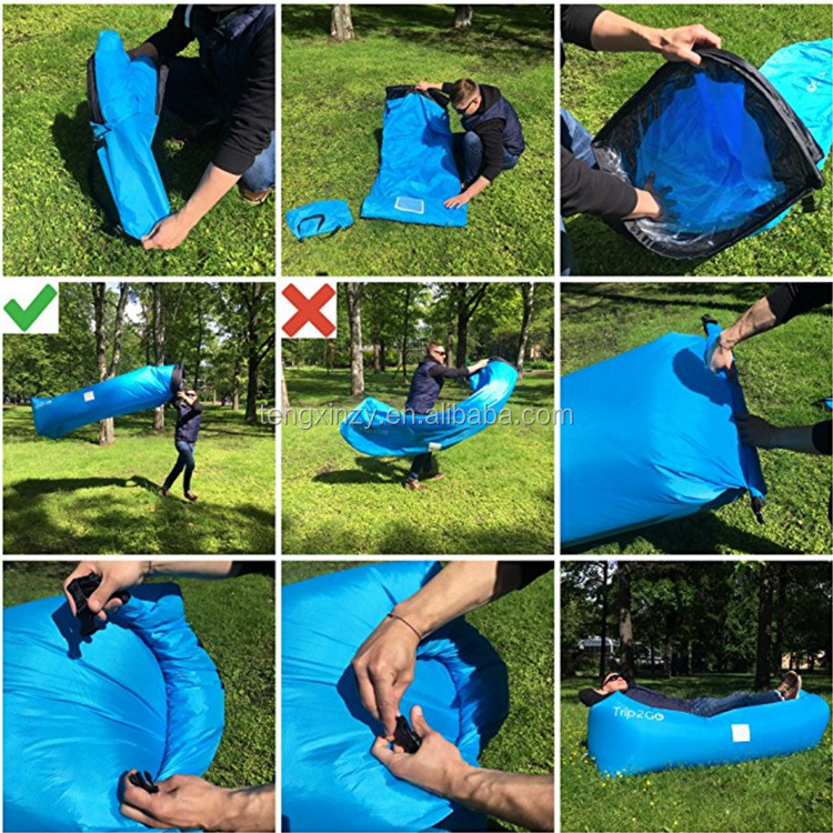 2021 Inflatable Lounger Air Sofa Hammock Portable Water Proof Anti-Air Leaking air Cushion for backyard Lakeside Beach