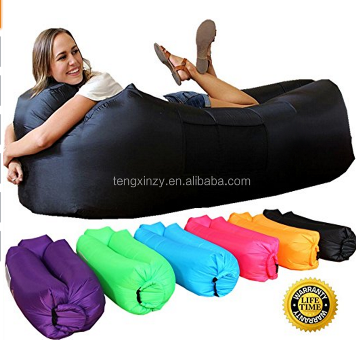 2021 Inflatable Lounger Air Sofa Hammock Portable Water Proof Anti-Air Leaking air Cushion for backyard Lakeside Beach