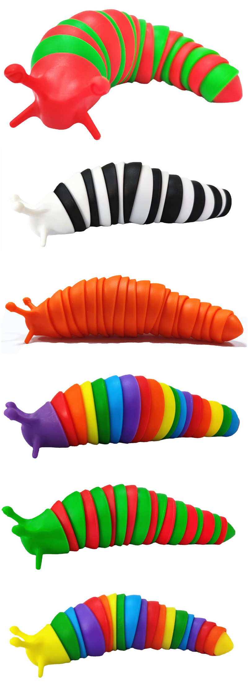 Unzip Sensory Stress Relief Toys 3d Print Plastic Decompression Toy Fidget Slug