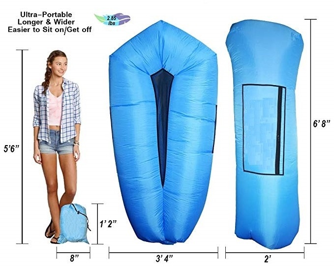 2023 Hot-selling Air Sofa Bed Water Hammock Portable Inflatable Lounge Chair For Backyard Lakeside Beach Tour Camping Picnic