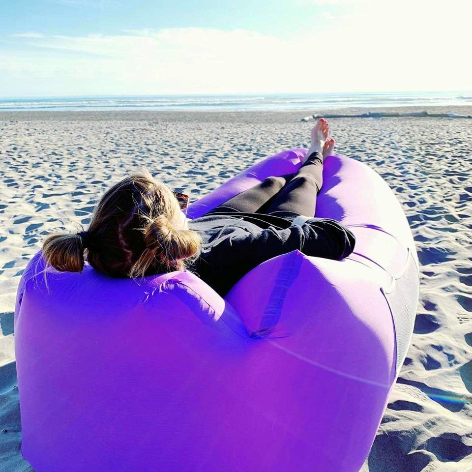 Portable inflatable lazy sofa lay bag camping sofa bed break inflatable bean bag sleeping pod