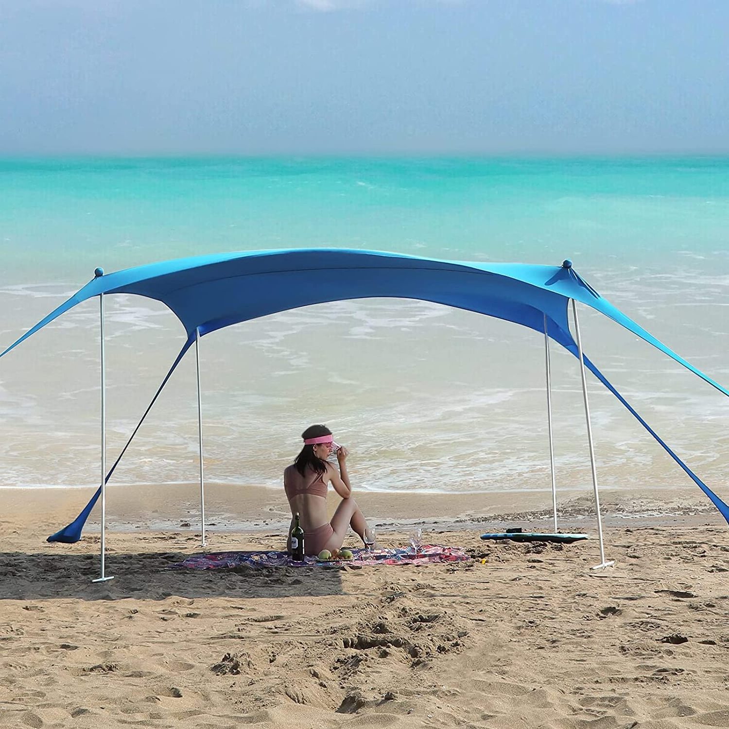 Wholesale Portable Sun Shelter Beach Shade Canopy Sail Tent Large Sunshade Beach Tent