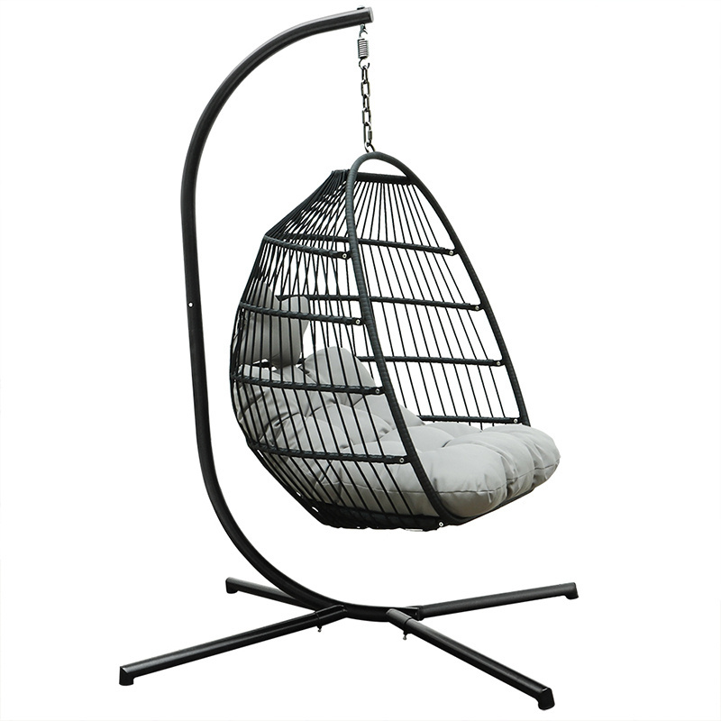 Living room garden swing bed PE rattan hanging outdoor egg shape swing chair