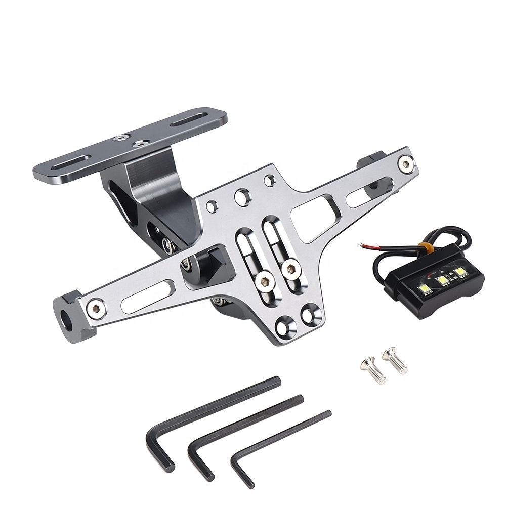 CNC Aluminum Motorcycle License Plate Bracket Holder For Suzuki Adjustable Angle License Plate Frame