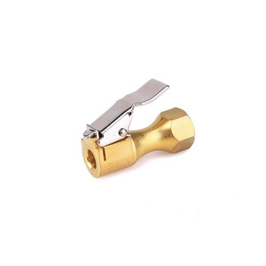 Brass Straight Lock-On Air Chuck With Clip For Tire Inflator Pure Copper Chuck Type Gas Auto Accessories Tire Air Chuck