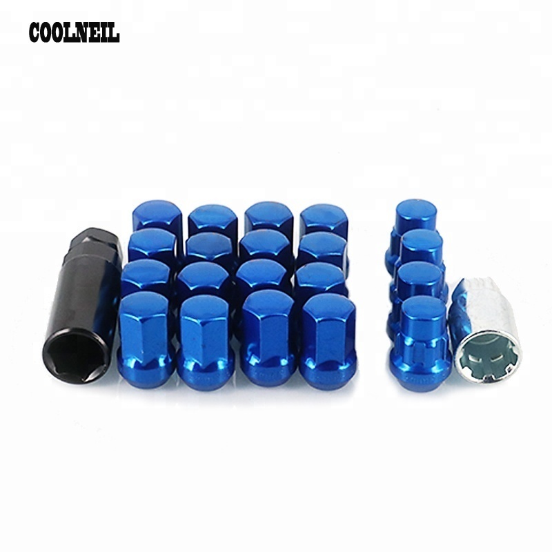 12X1.25MM Auto Security Anti Theft Nuts For Audi Wheel Bolts Blue Wheel Lock Screw