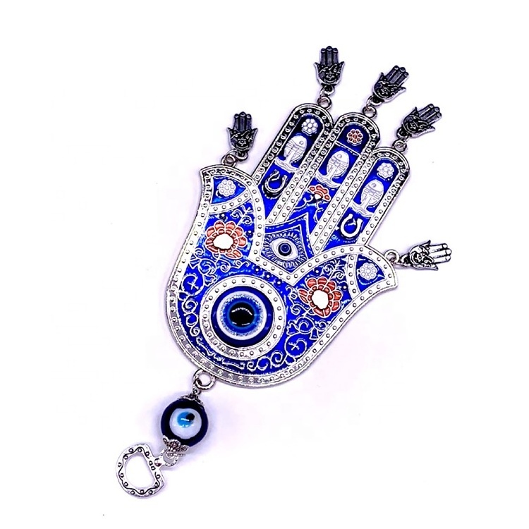 Blessing Metal Blue Eye Decoration turkish Religious Evil Eye Wall Hanging Fatima of Hand Home Decor