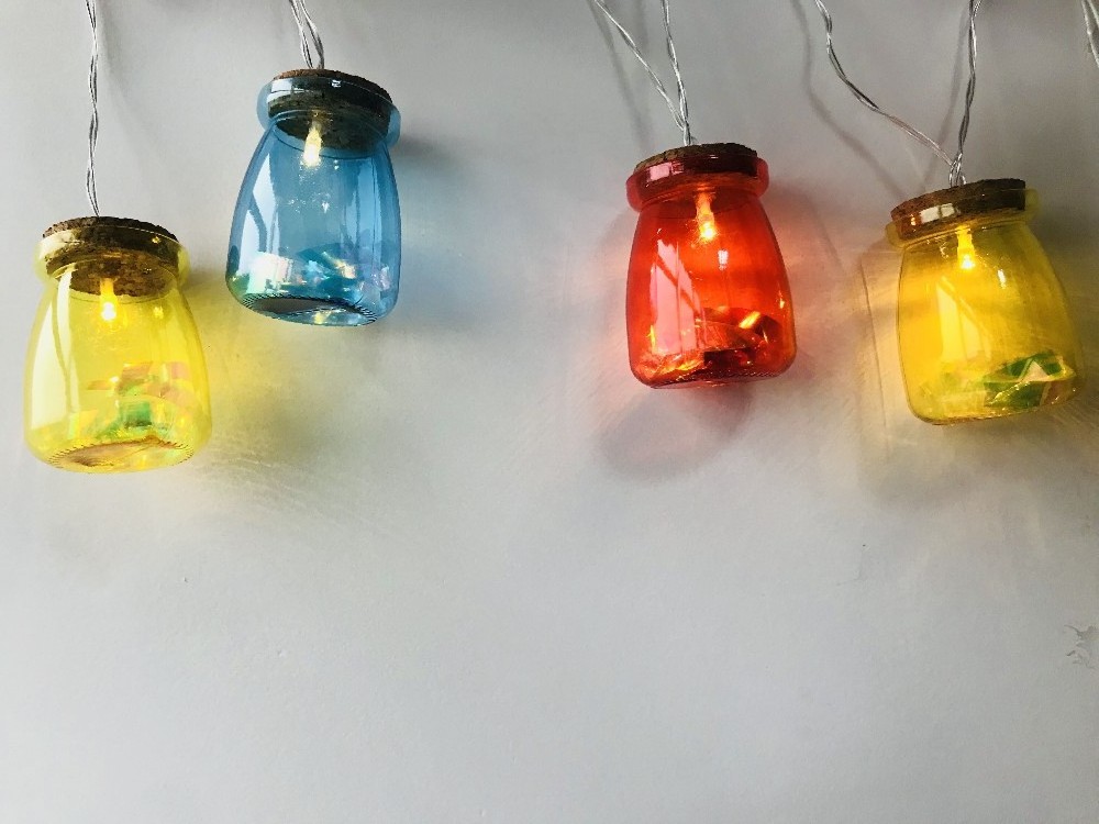 3D Bottle Motif Led Christmas String Lights Battery Operated Color Bottle String Lights  For Birthday Party Home Bedroom