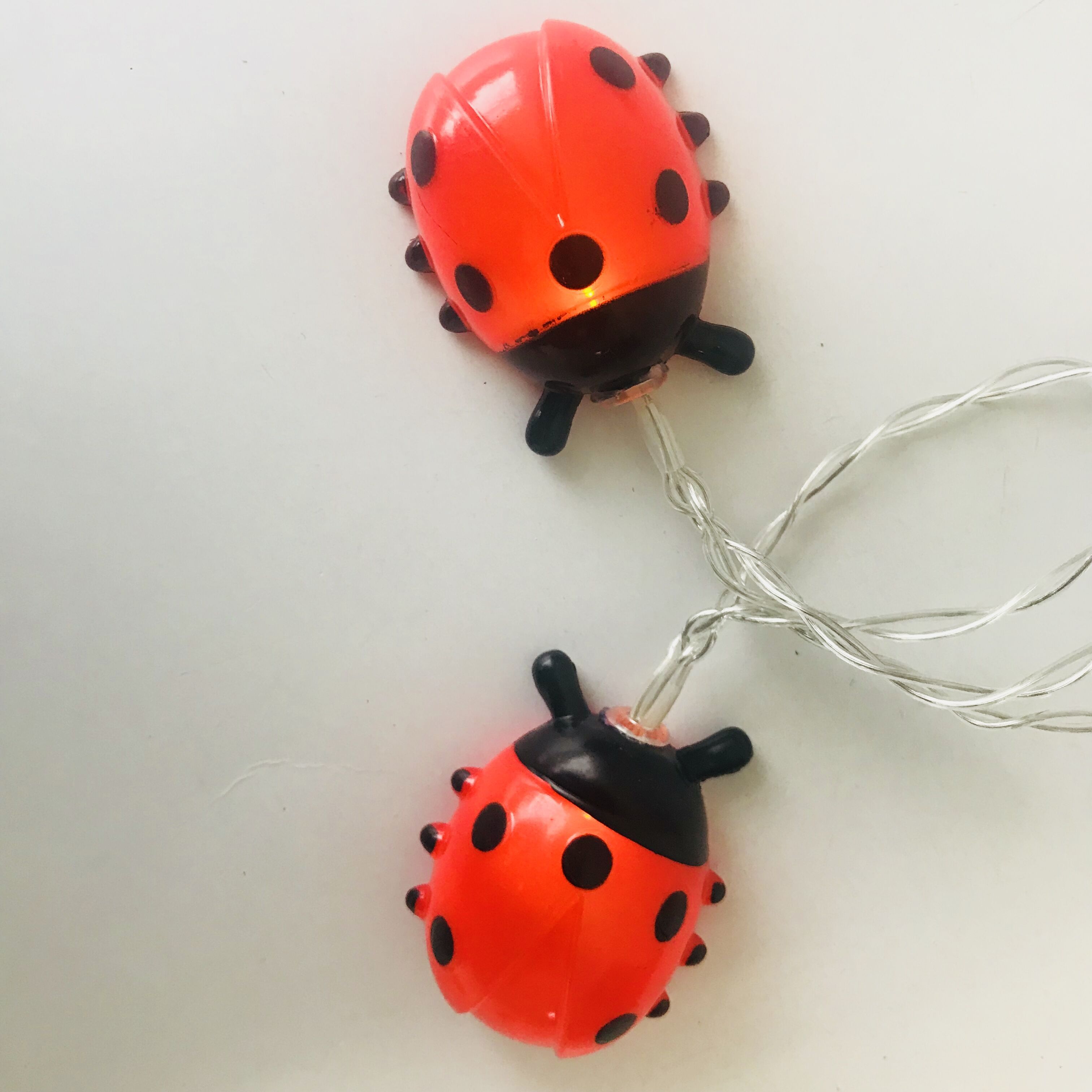 Summer Garden Decorative Battery Operated Led Ladybug Night Light  Indoor Outdoor Ladybird Animal Shaped String Lights For Kids