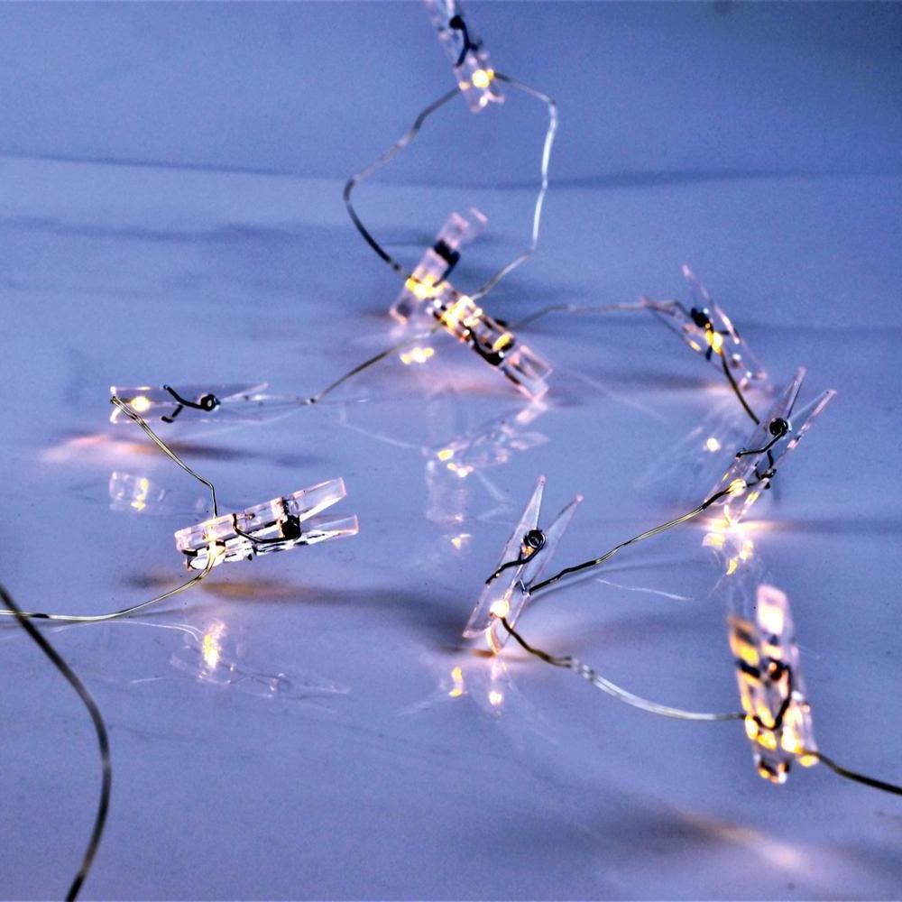 Party Wedding Christmas Lighting Lonwing Garland Card Photo Clip Battery Led Copper Wire String Light