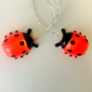 Summer Garden Decorative Battery Operated Led Ladybug Night Light  Indoor Outdoor Ladybird Animal Shaped String Lights For Kids