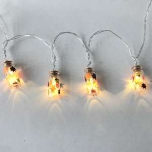 Maple leaf printing bottle shaped string light battery fairy led light chain lights for harvest decoration