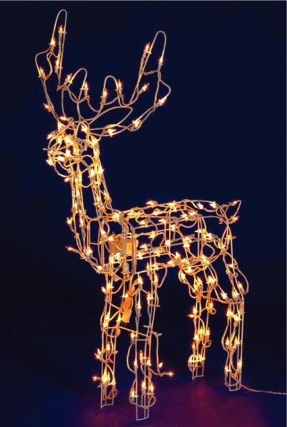 UL CSA 48in Height  Wire Frame Animated Christmas Reindeer Display Light Buck Doe Set