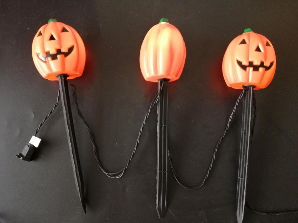 UL 4PK Outdoor Lights Halloween Pumpkin Pathway Lights For Garden Party Home Decoration